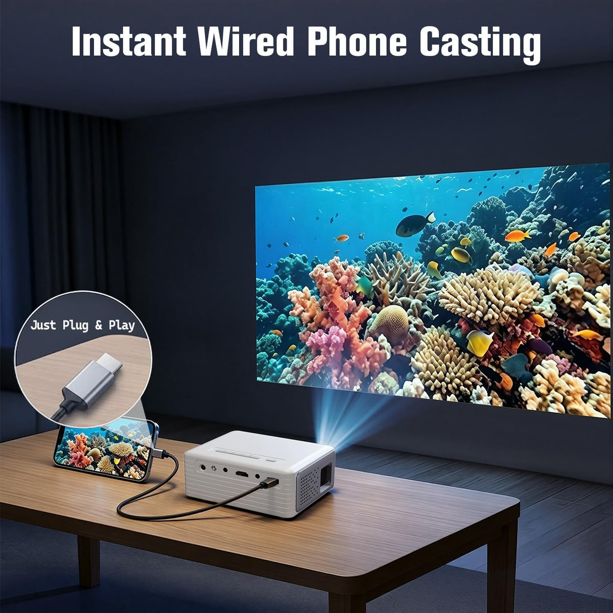 Mini Projector for Iphone 1080P Support Portable Movie Projector