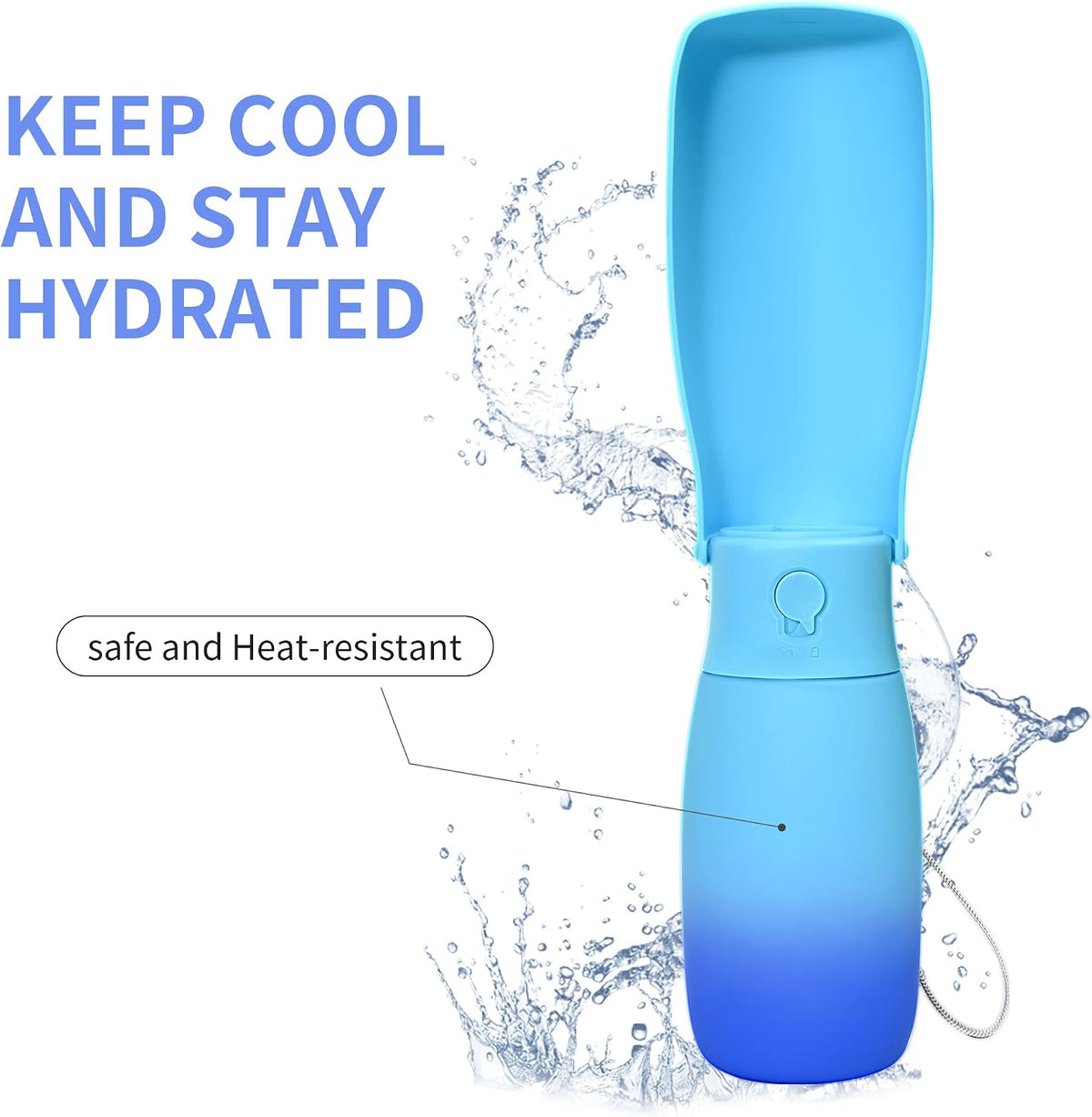 Portable Dog Water Bottle 19Oz Blue