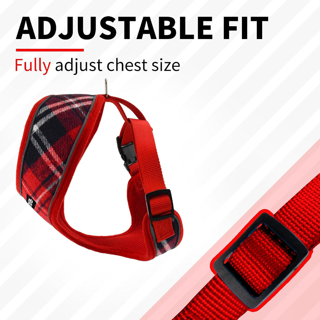 Dog Harness No-Pull Reflective Mesh Adjustable, Red XL