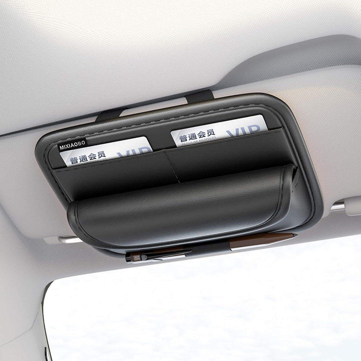 Car Truck Visor Organizer Case Holder for Sunglasses, Card Sleeve Pocket Organizer, Visor Document Holder, Car Registration and Drving License, Insurance, Pen, Chapstick, Phone