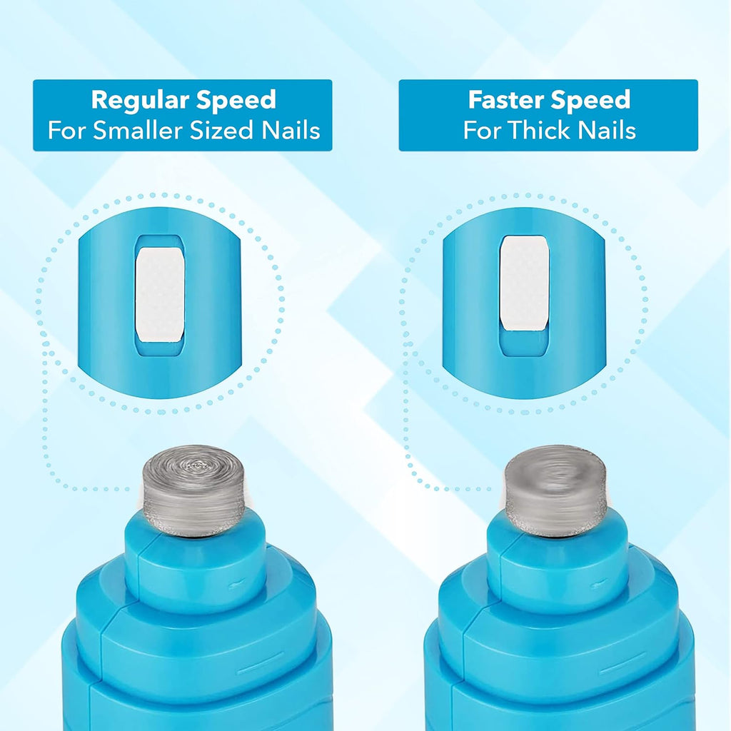 Dog Nail Grinder with 2-Speed Motor, Low Quiet Noise Electric Pet Trimmer for Safe Paw Grooming, Rechargeable and Portable Nail File for Large Dogs, Small Puppies and Cats