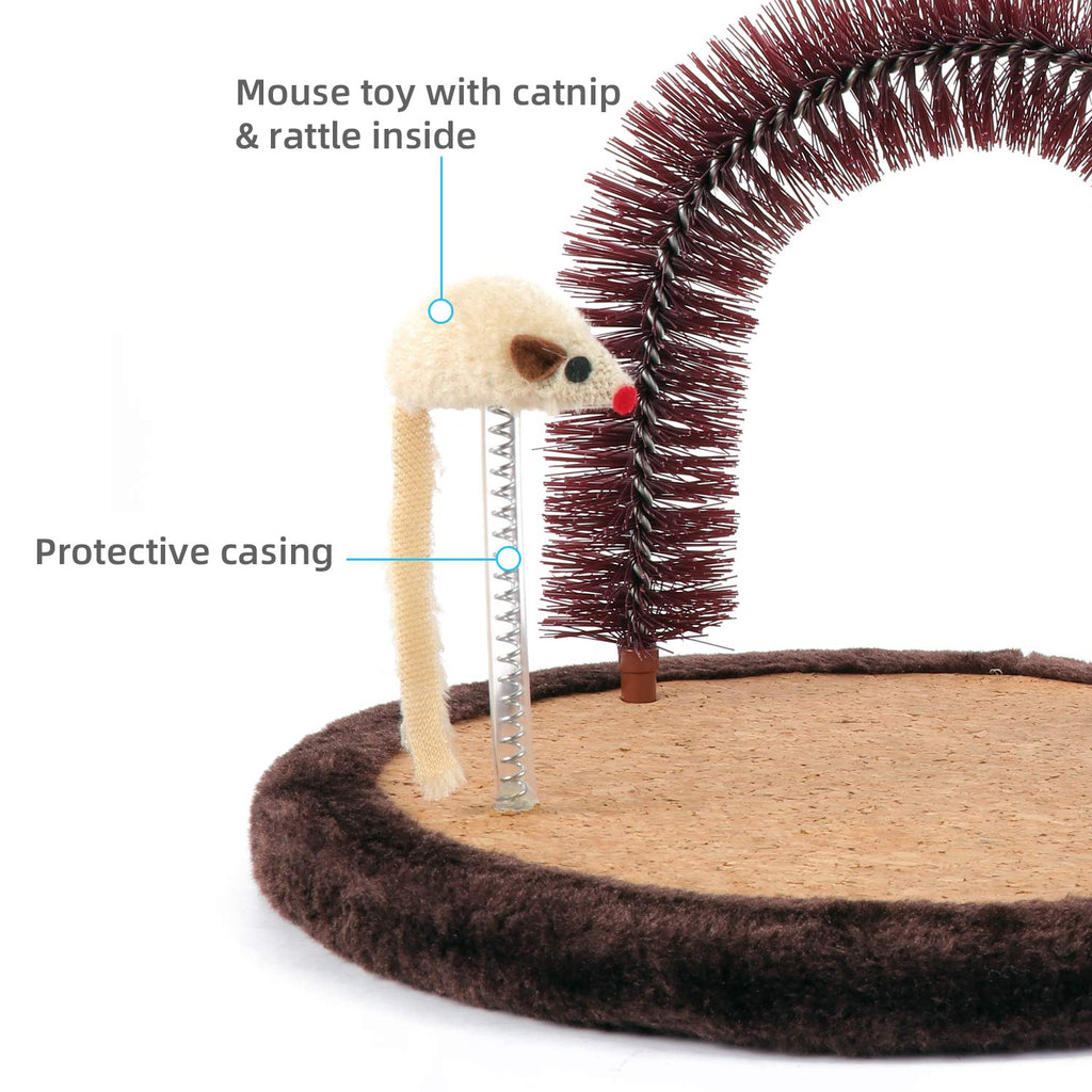 Cat Self Groomer, Heavy Scratching Pad with Mouse Toy