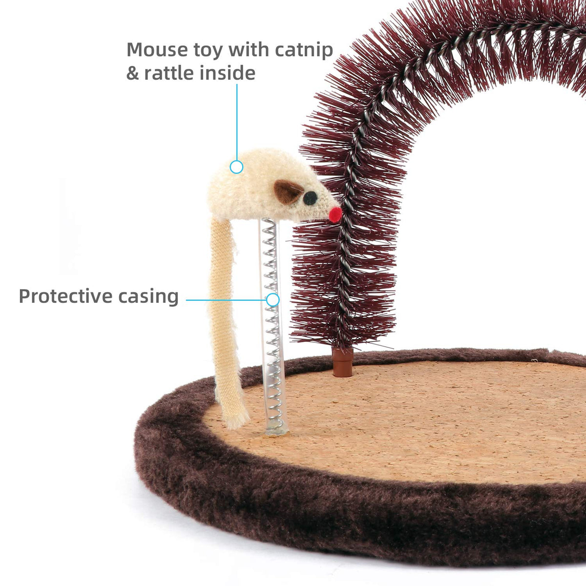 Cat Self Groomer, Heavy Scratching Pad with Mouse Toy