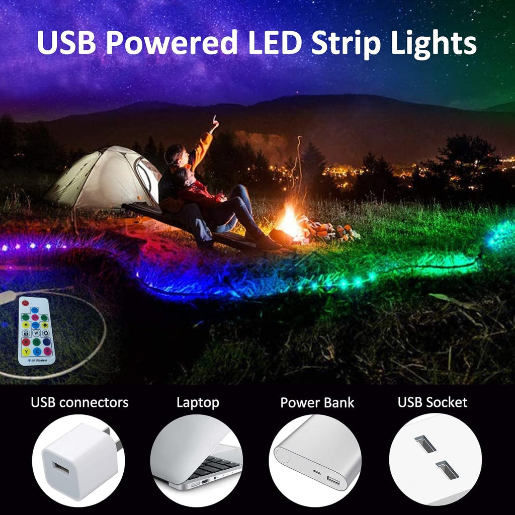 LED Strips Lights USB Powered Rainbow Chasing RGB LED Lights Strip