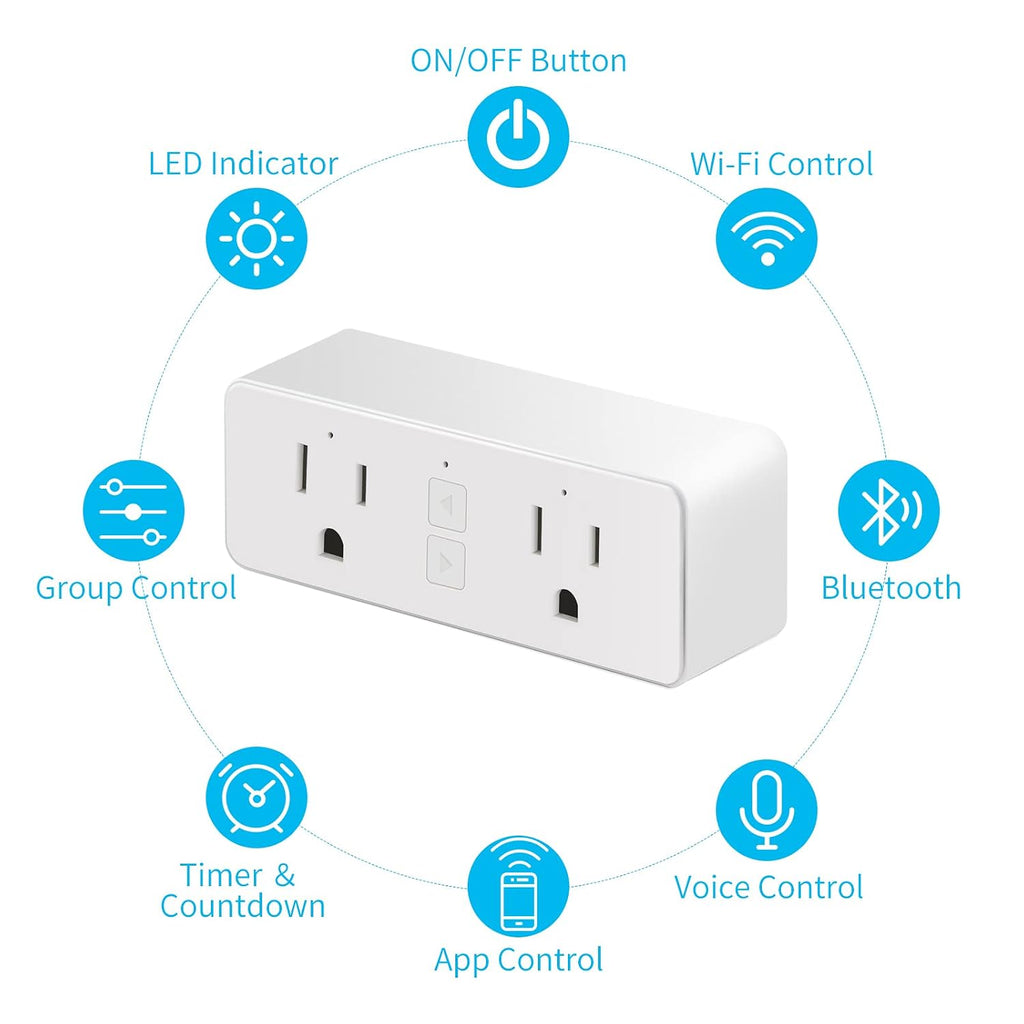 4Pcs Mini Smart Plug Bundle with 2Pcs Dual Smart Plug