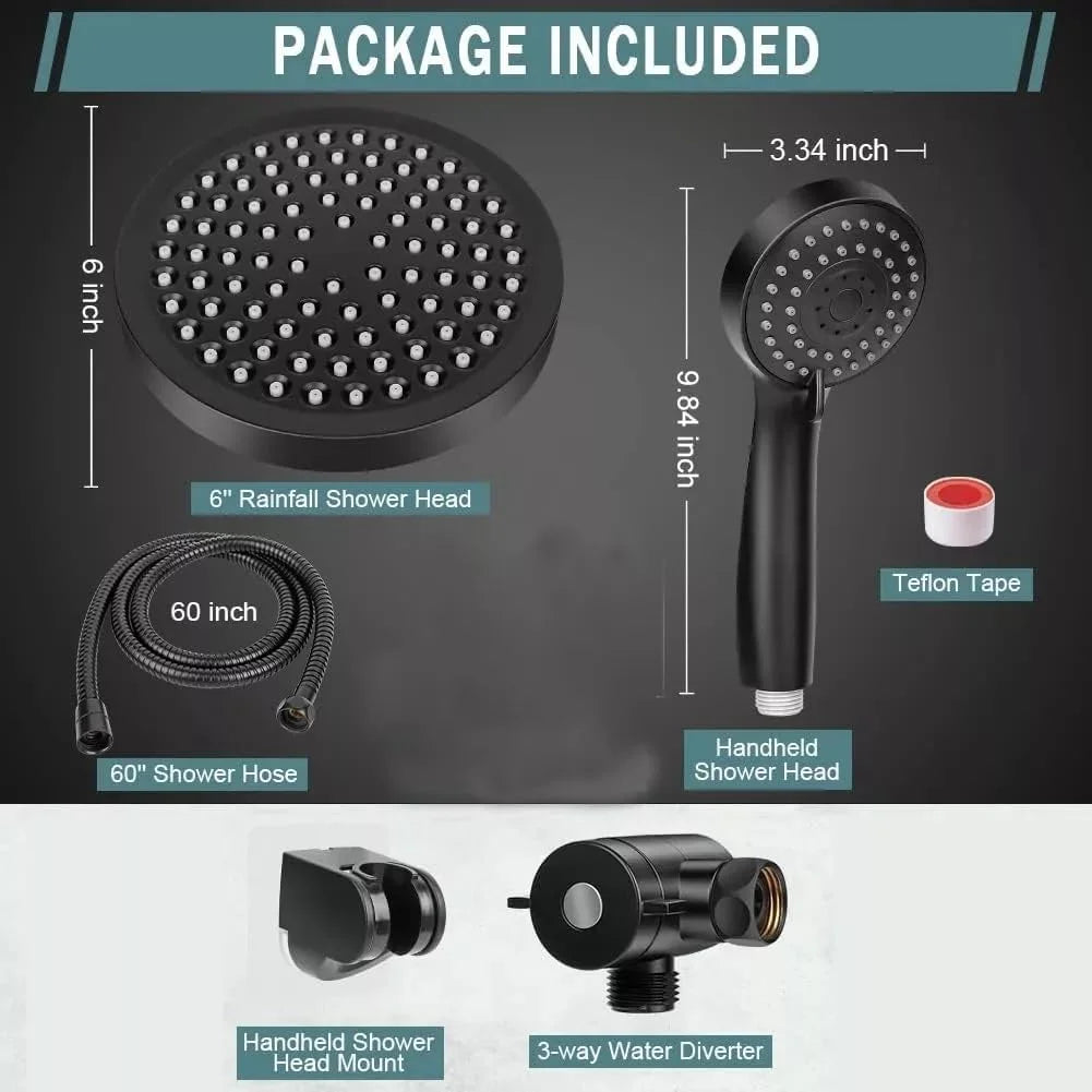 Shower Head, High Pressure Rain Showerhead, Handheld Showerheads Combo with 60" Hose for Bathroom