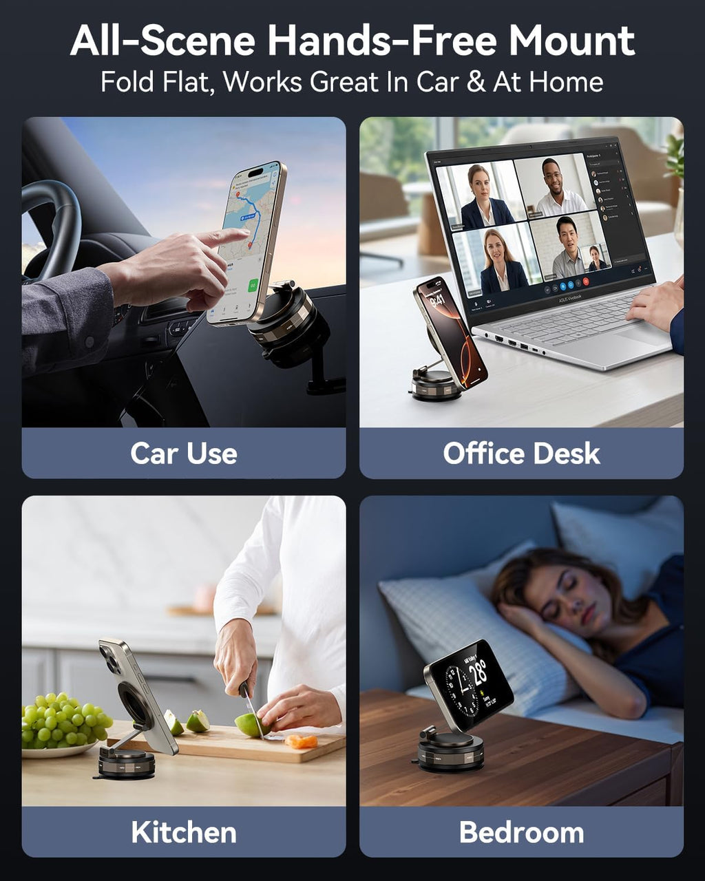 Car Phone Holder,Vacuum Magnetic 360°Adjustable Magsafe Car Mount