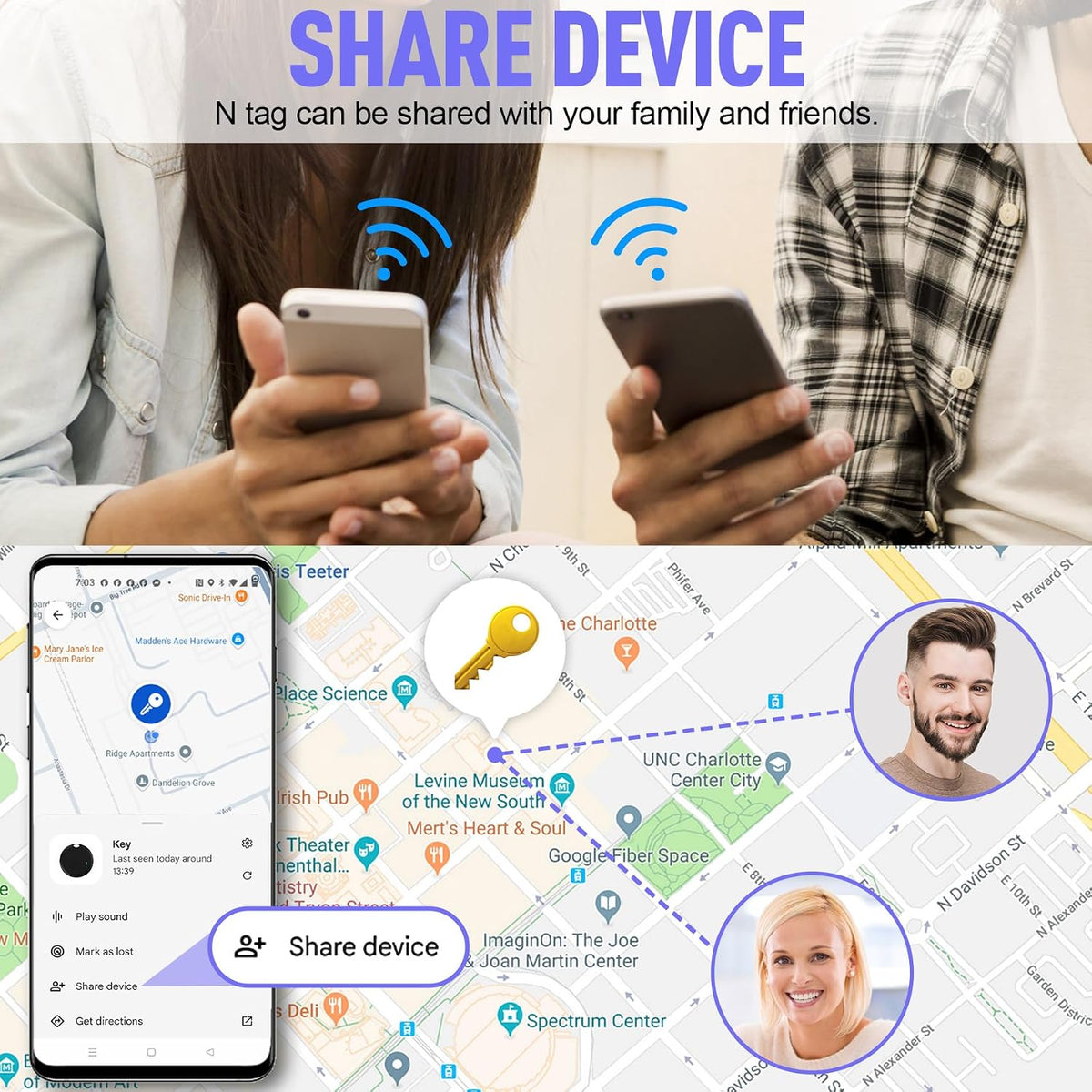 Air Tracker Tag for Android or Ios, Dual System Air Tracker-4 Pack, Bluetooth Tracking Compatible with Ios Find My or Google Find Hub App, Smart Tracker Tag Key Finder for Key Wallet (Black)