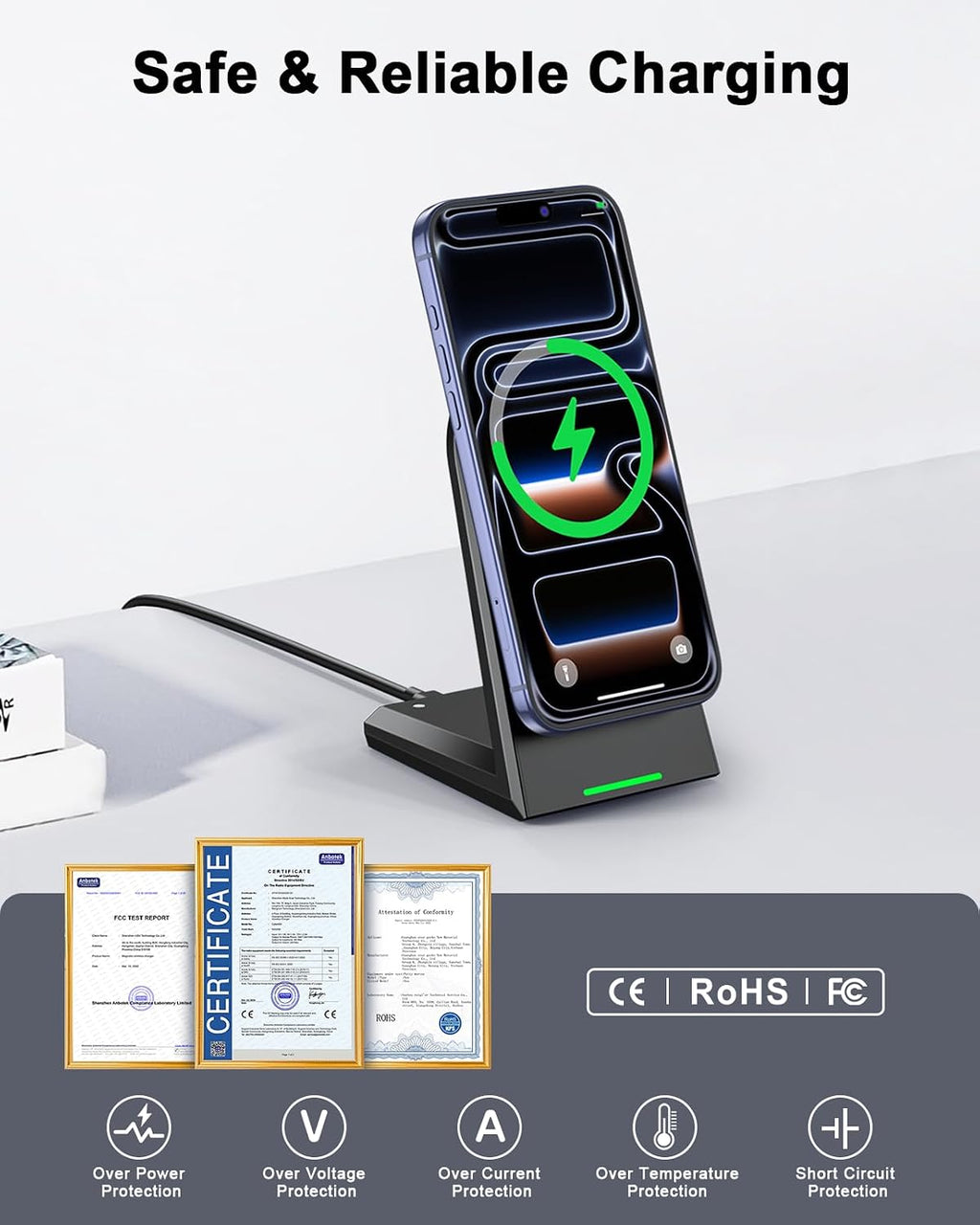 25W Magnetic Wireless Charger Stand, Fast Phone Charger for Magsafe