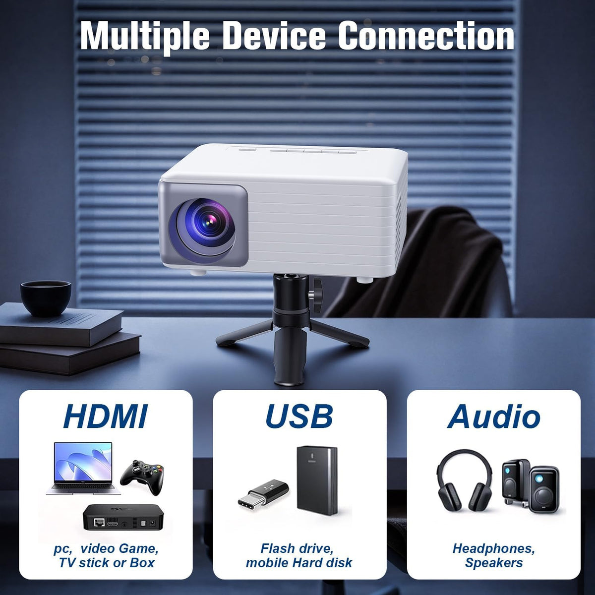 Mini Projector for Iphone 1080P Support Portable Movie Projector