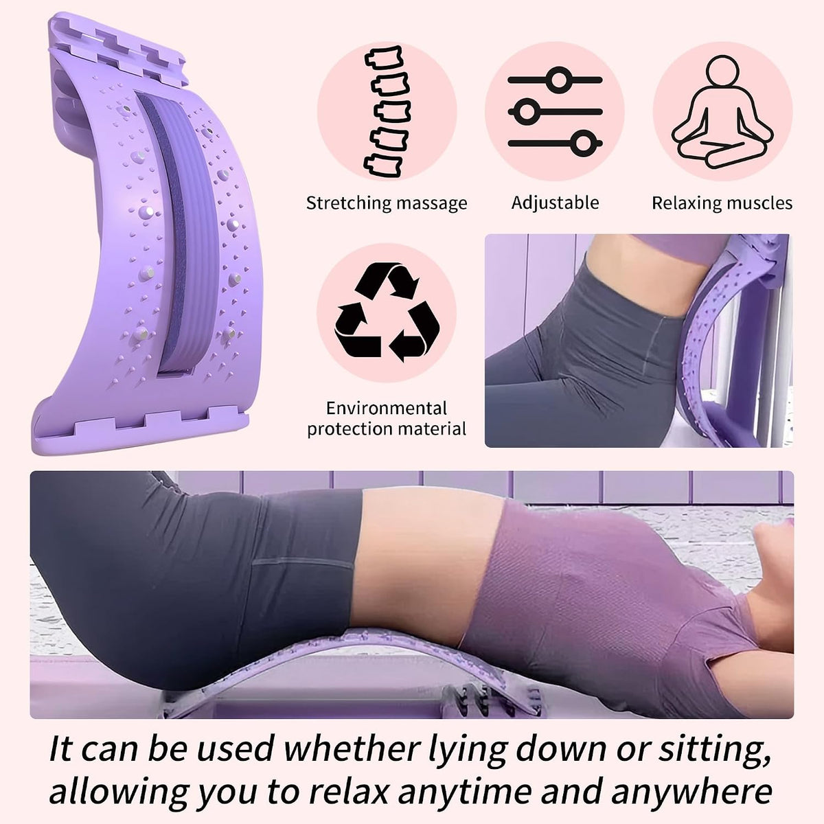 4-Level Back Stretcher for Lumbar Support (Blue)