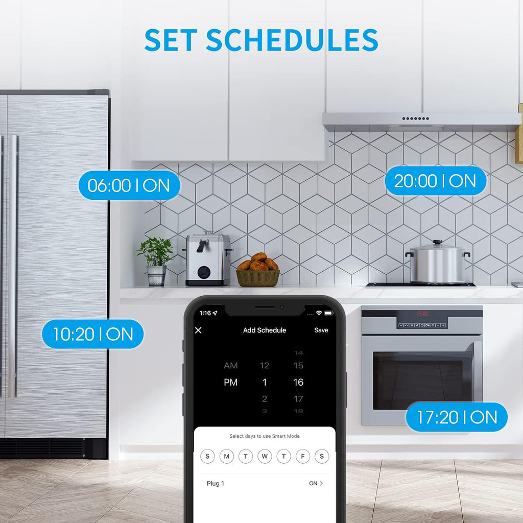 4Pcs Mini Smart Plug Bundle with 2Pcs Dual Smart Plug
