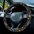 Wildflower Car Steering Wheel Cover, Cute Steering Wheel Cover Protector