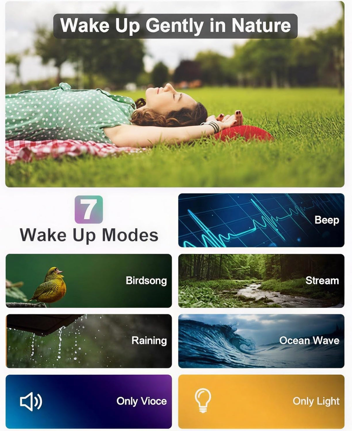 Sunrise Alarm Clock for Bedrooms with Night Light