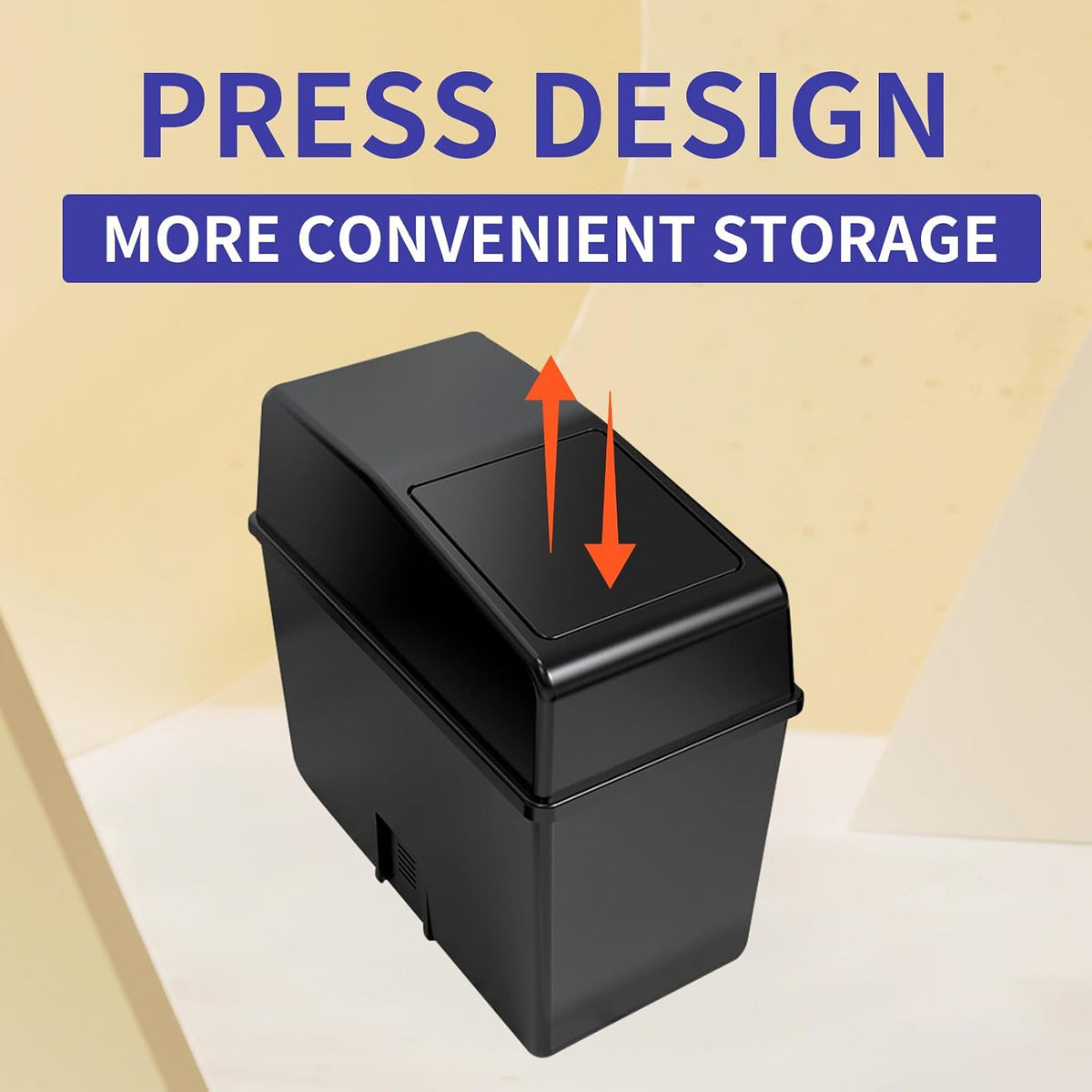 1 Pcs Black Car Trash Can, Car Trash Bin with Lid, Universal Portable Car Trash Can for Most Cars,Suvs, Offices