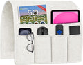 Remote Control Holder Armchair Caddy Armrest Organizer Beige White