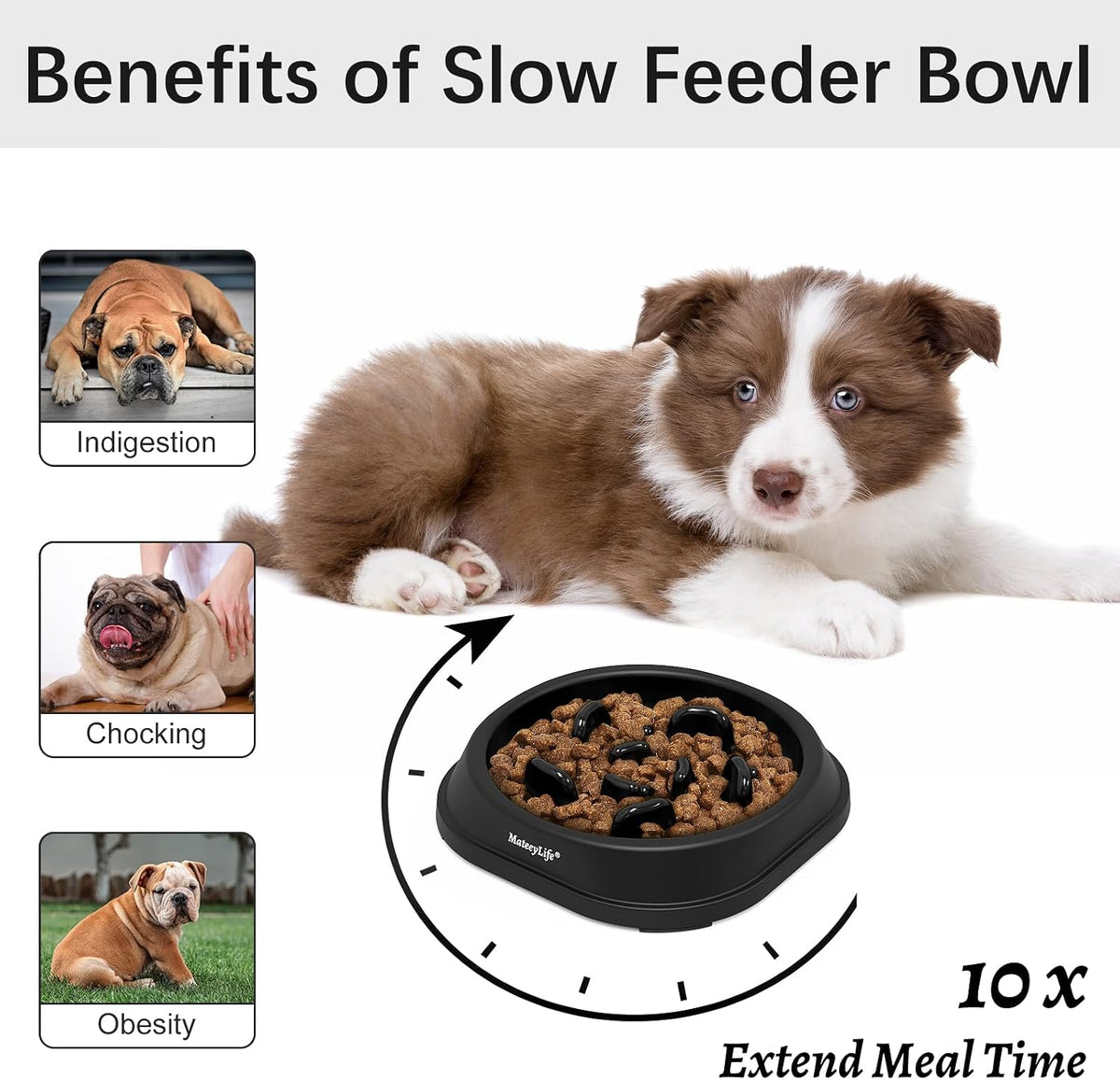 1-Pack Slow Feeder Dog Bowls, 1 Cup, Dog Puzzle Feeder Bowl
