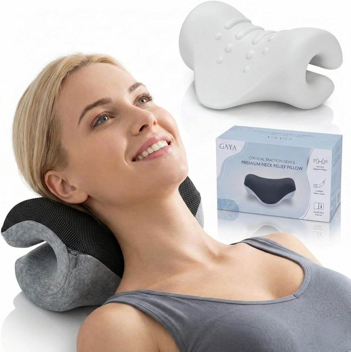 Neck Stretcher, Cervical Traction Device, Removable Washable Sleeve